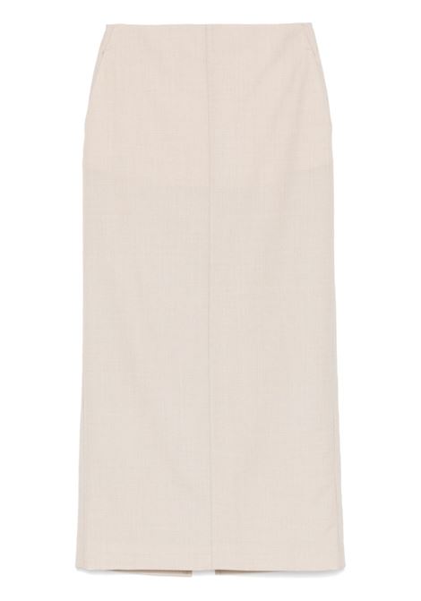 Light beige mélange-effect maxi skirt Philosophy di Lorenzo Serafini - women